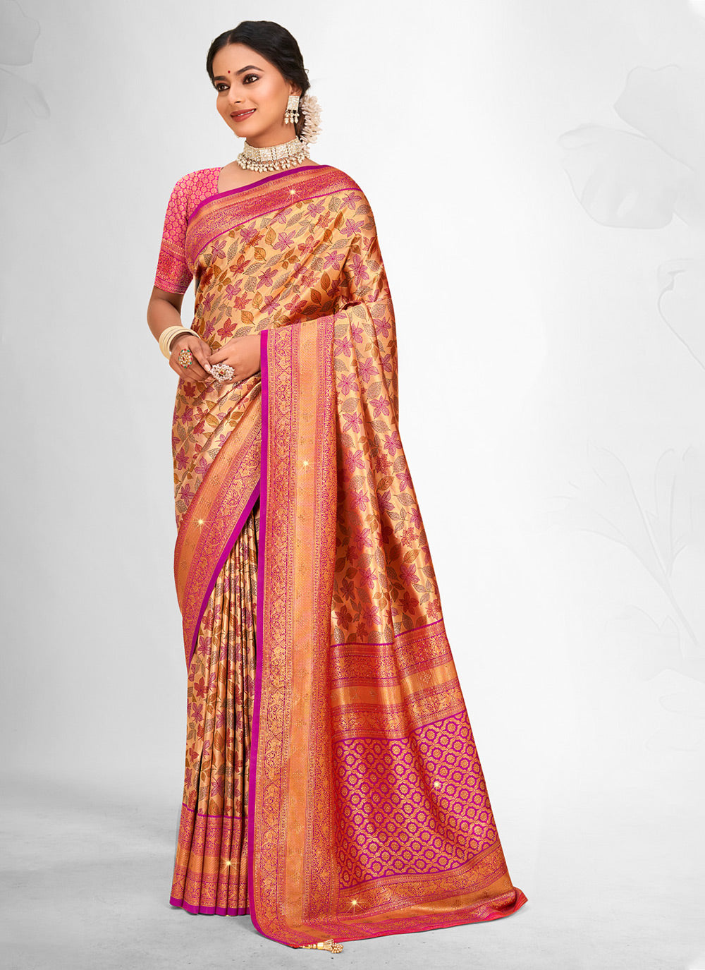 Impressive Purple Banarasi Silk Traditional Saree With Weaving Work