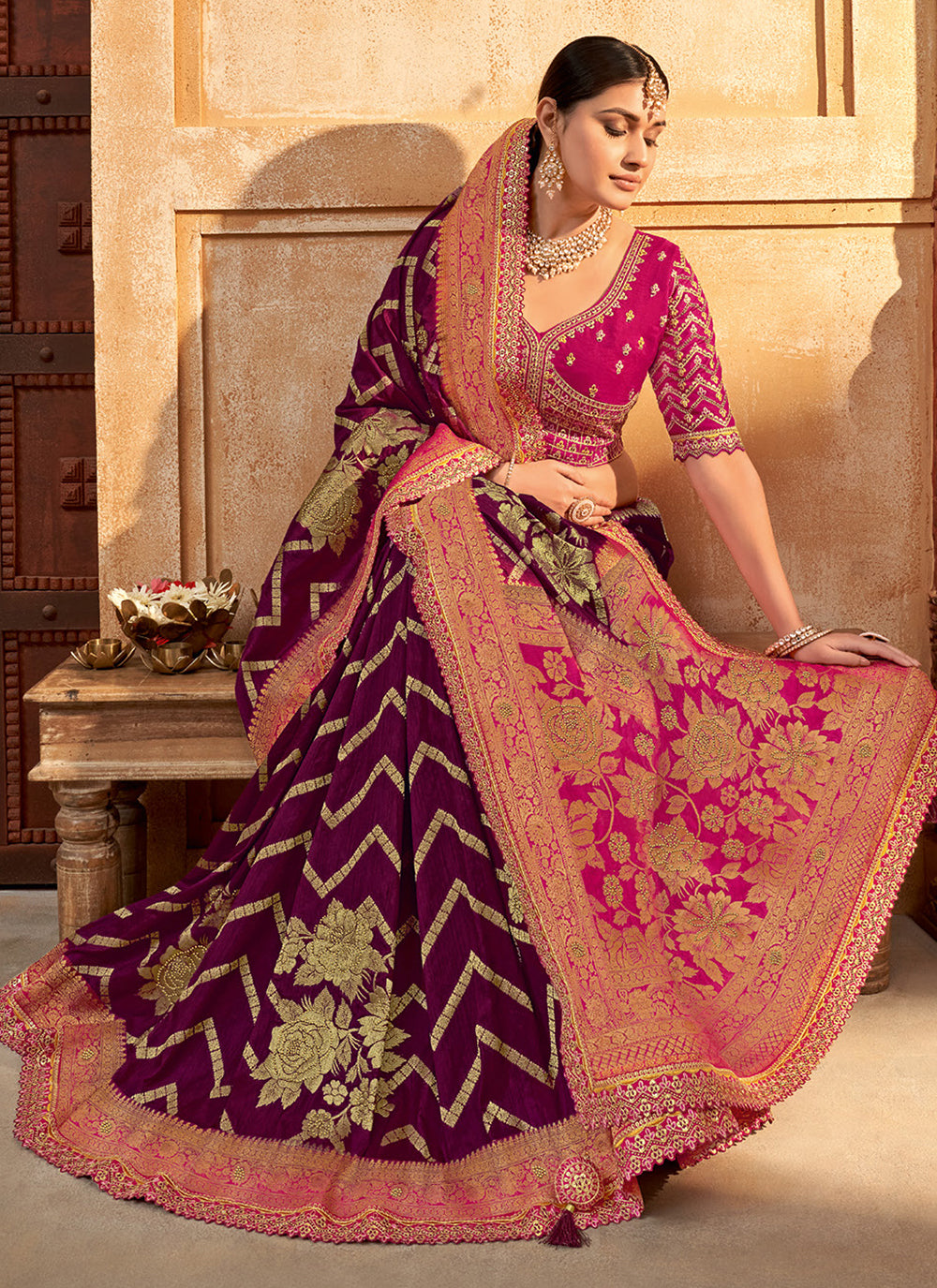 Aspiring Multi Colour Silk Classic Saree