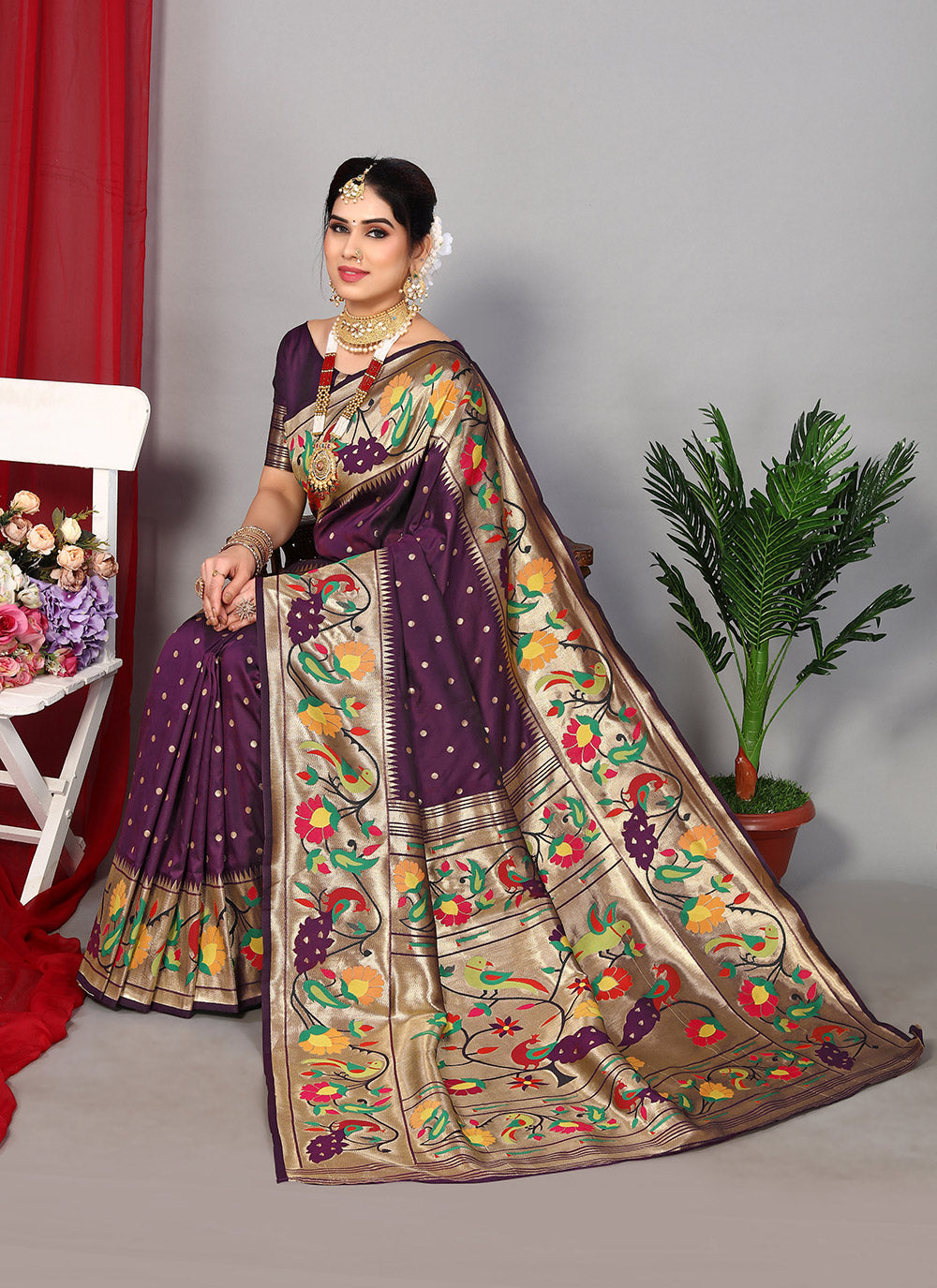 Weaving Classic Designer Saree For Engagement