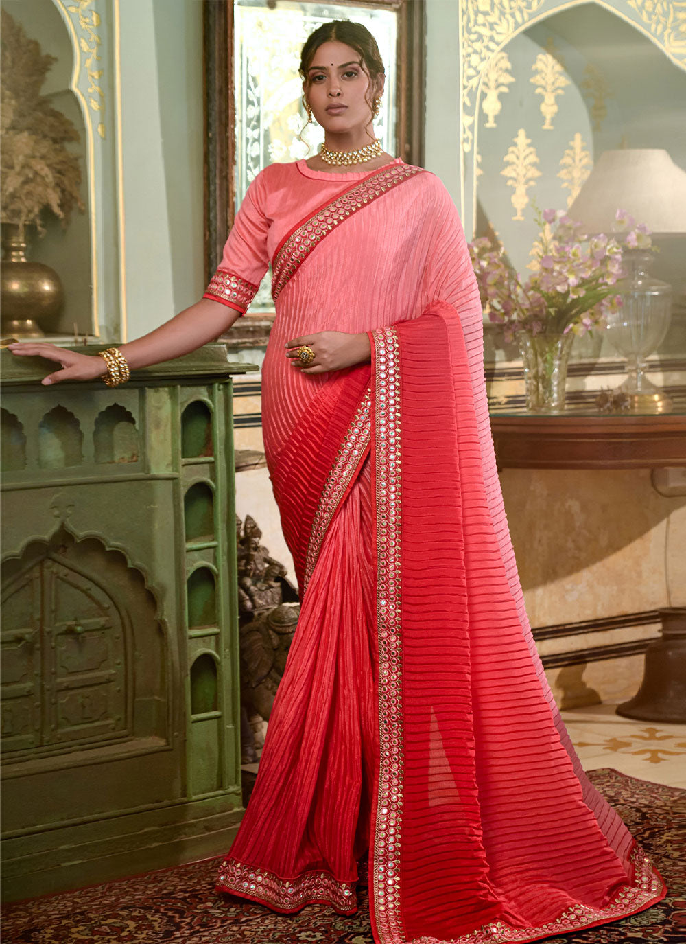 Embroidered Contemporary Style Saree 
