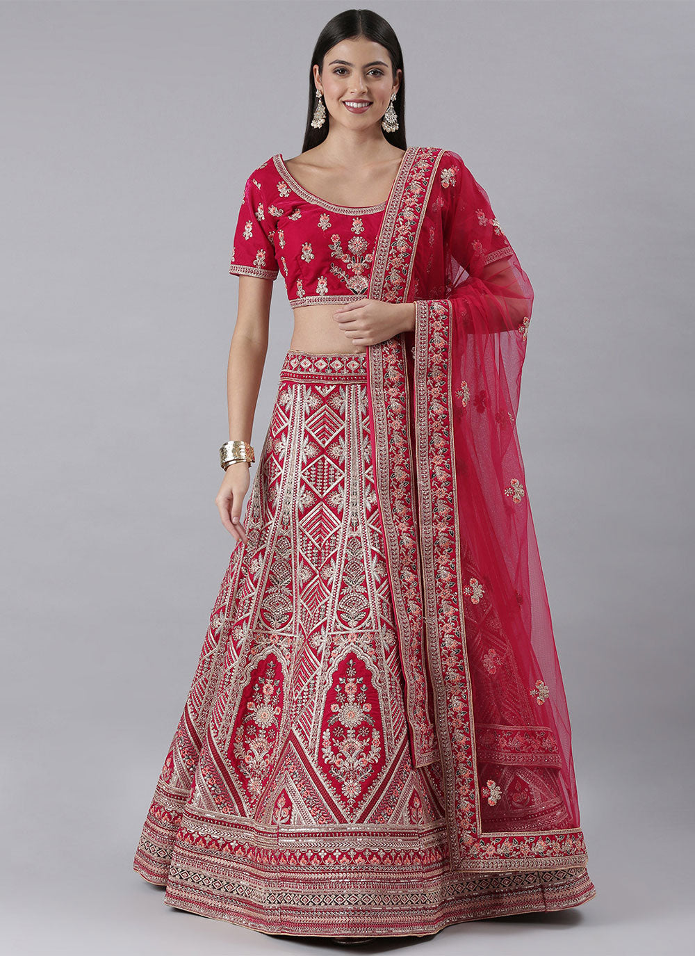Pink Silk Designer Lehenga Choli In Wedding