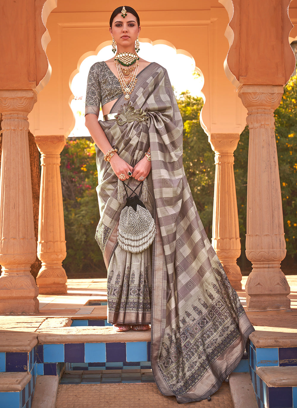 Kanchipuram Silk Contemporary Style Saree