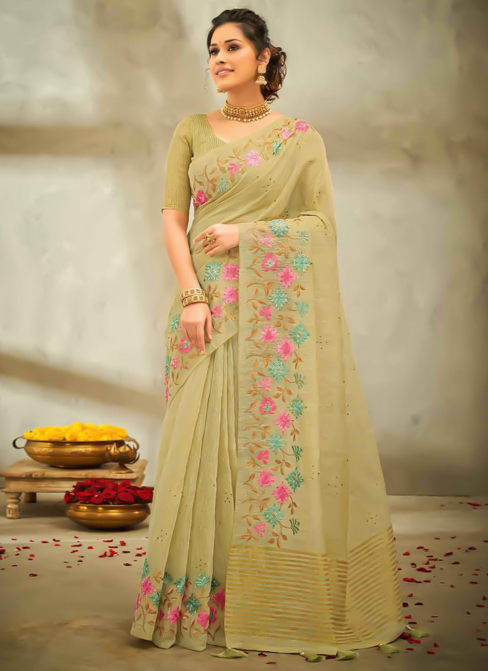 Linen Classic Saree For Party