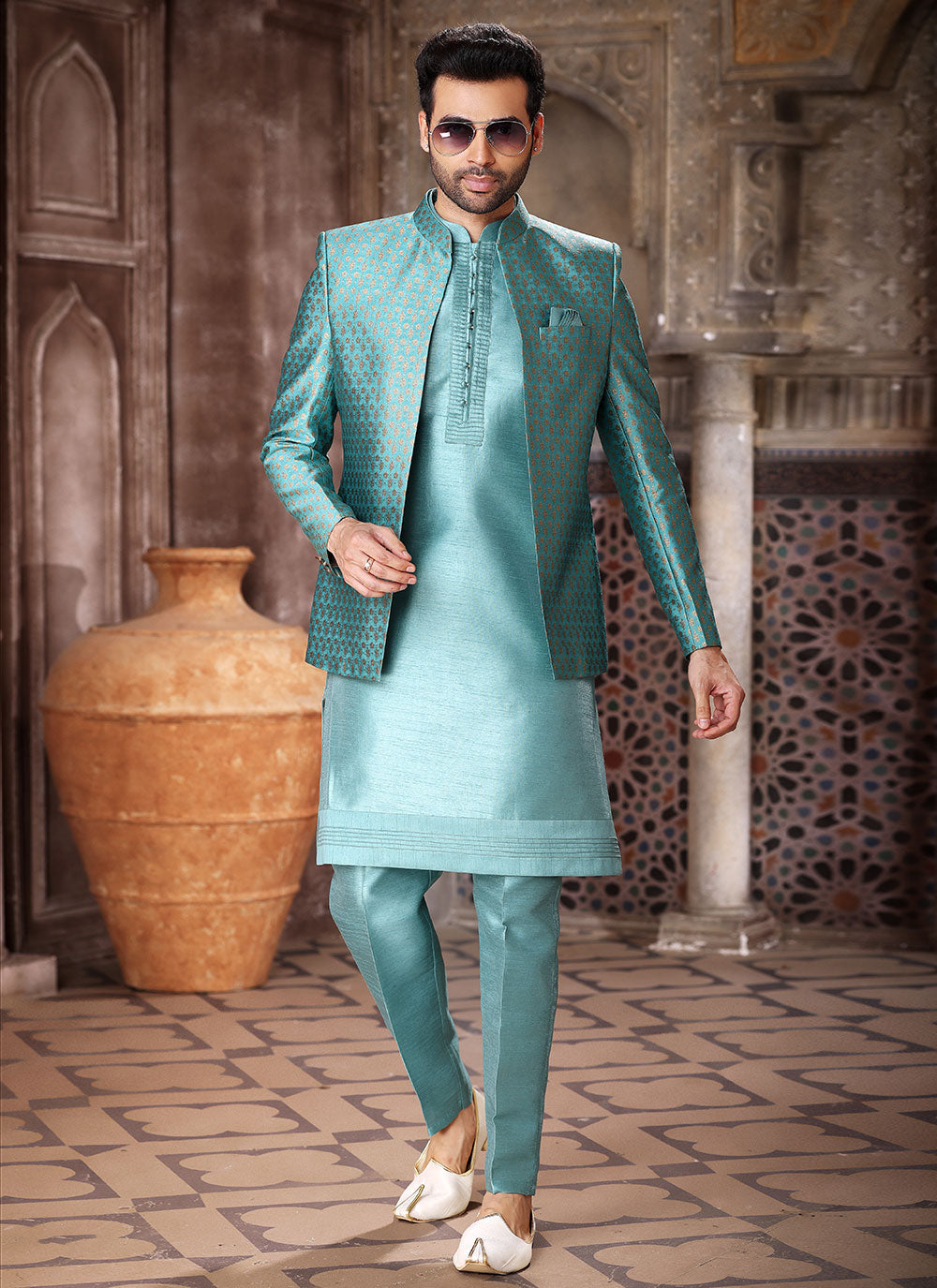 Indo Western In Turquoise