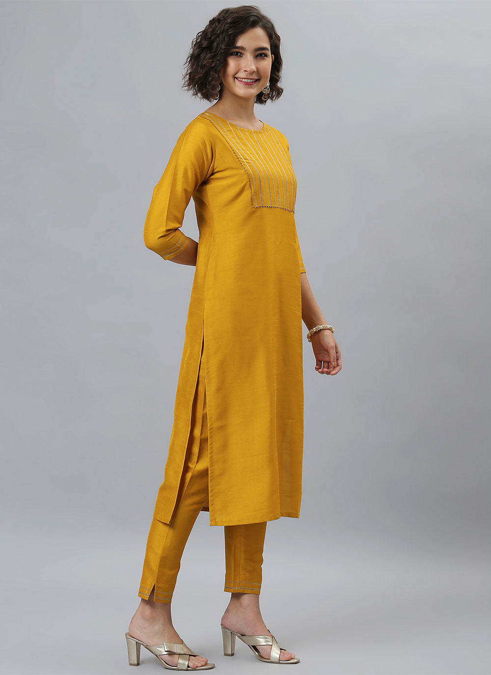Mustard Readymade Salwar Suit