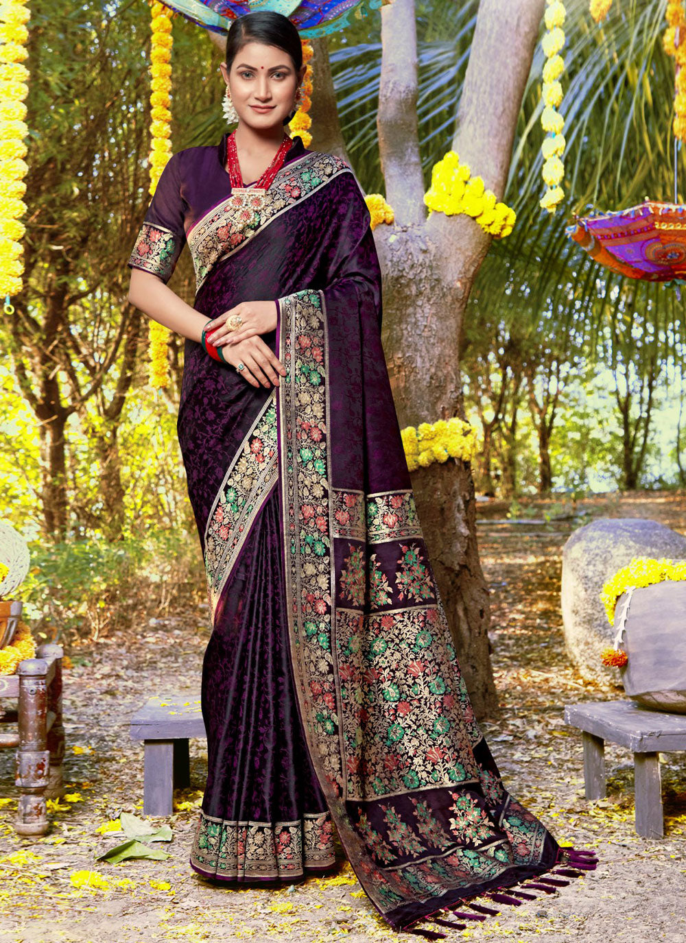 Satin Silk Designer Saree