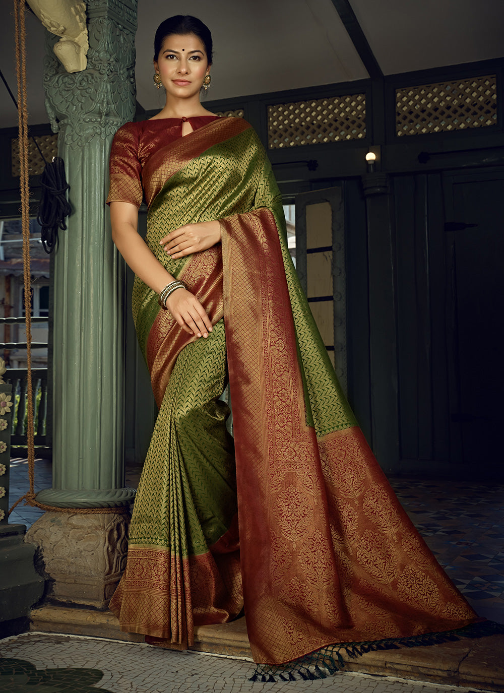 Designer Traditional Saree in Green