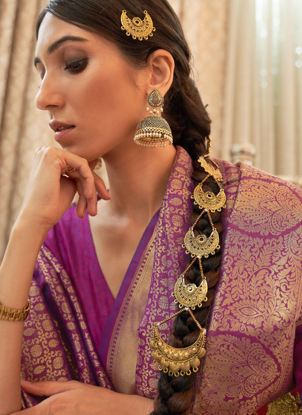 Handloom Silk Purple Traditional Designer Saree
