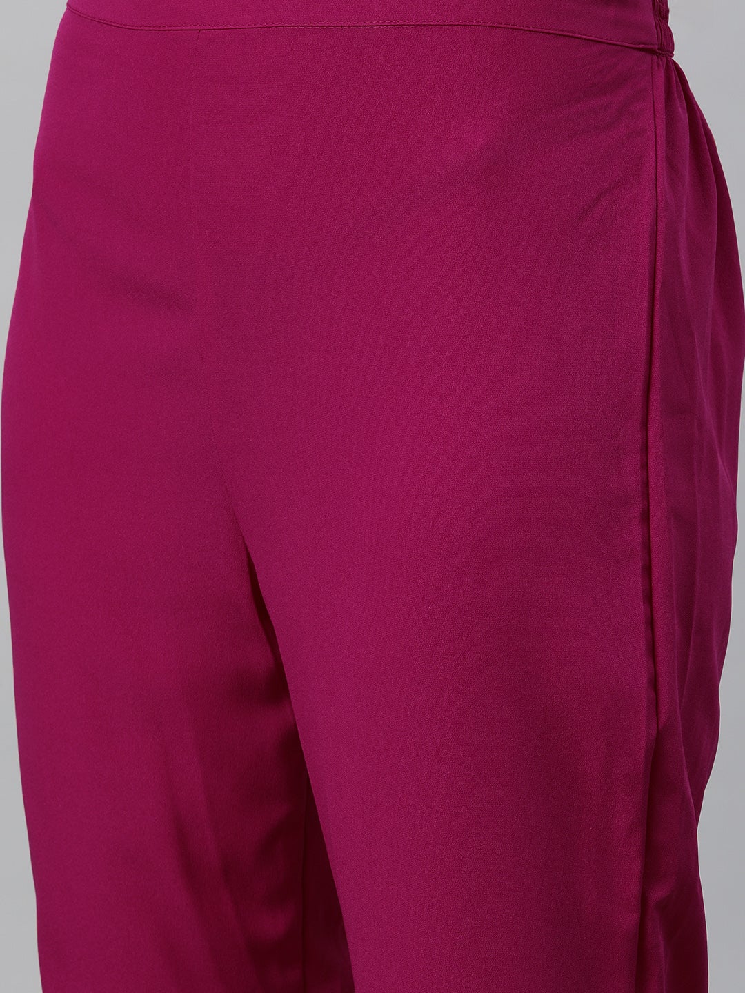 Mindhal Women's Pink Colour Straight Crepe Kurta With Pant / Salwar Suit Set