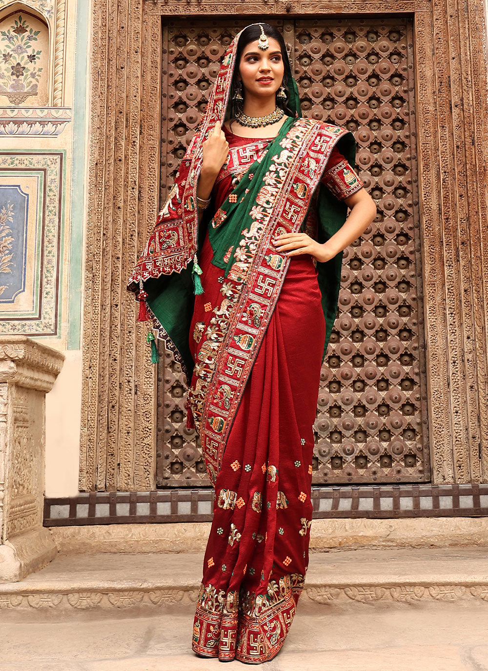 Embroidered Silk Trendy Saree