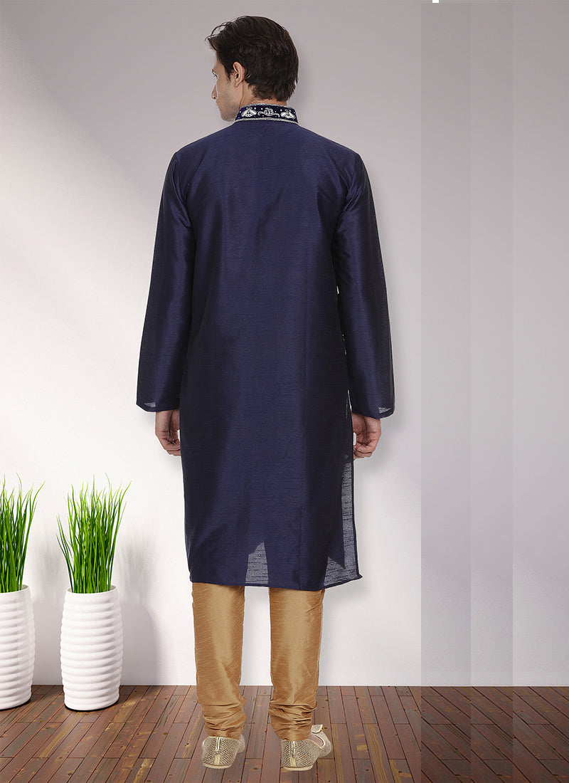 Kurta Pyjama For Sangeet In Navy Blue