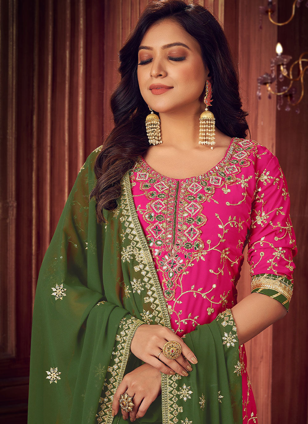 Hot Pink Embroidered Trendy Designer Salwar Kameez
