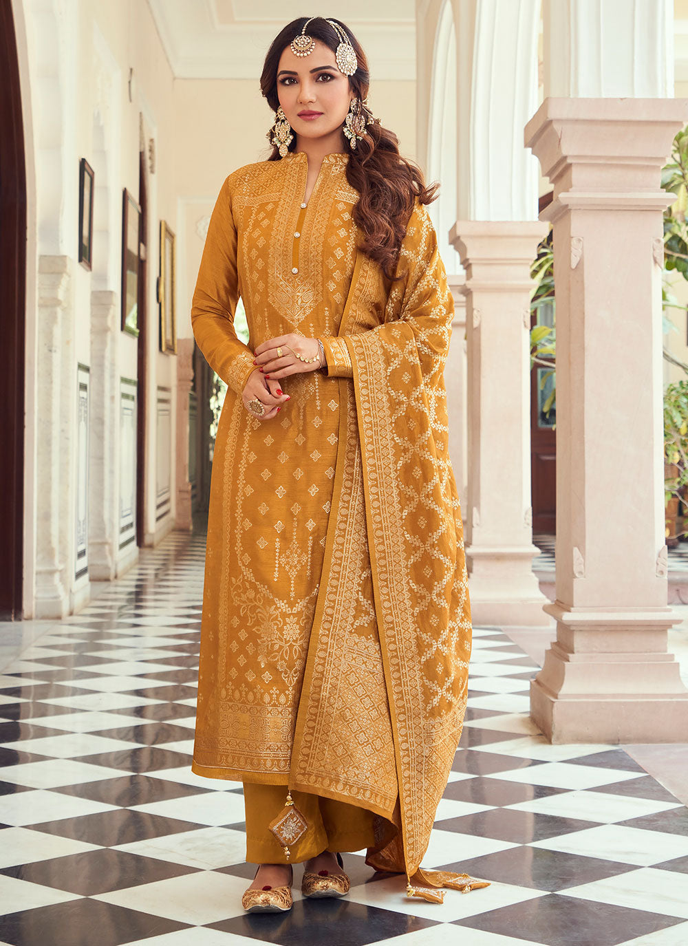 Mustard Designer Pakistani Salwar Suit