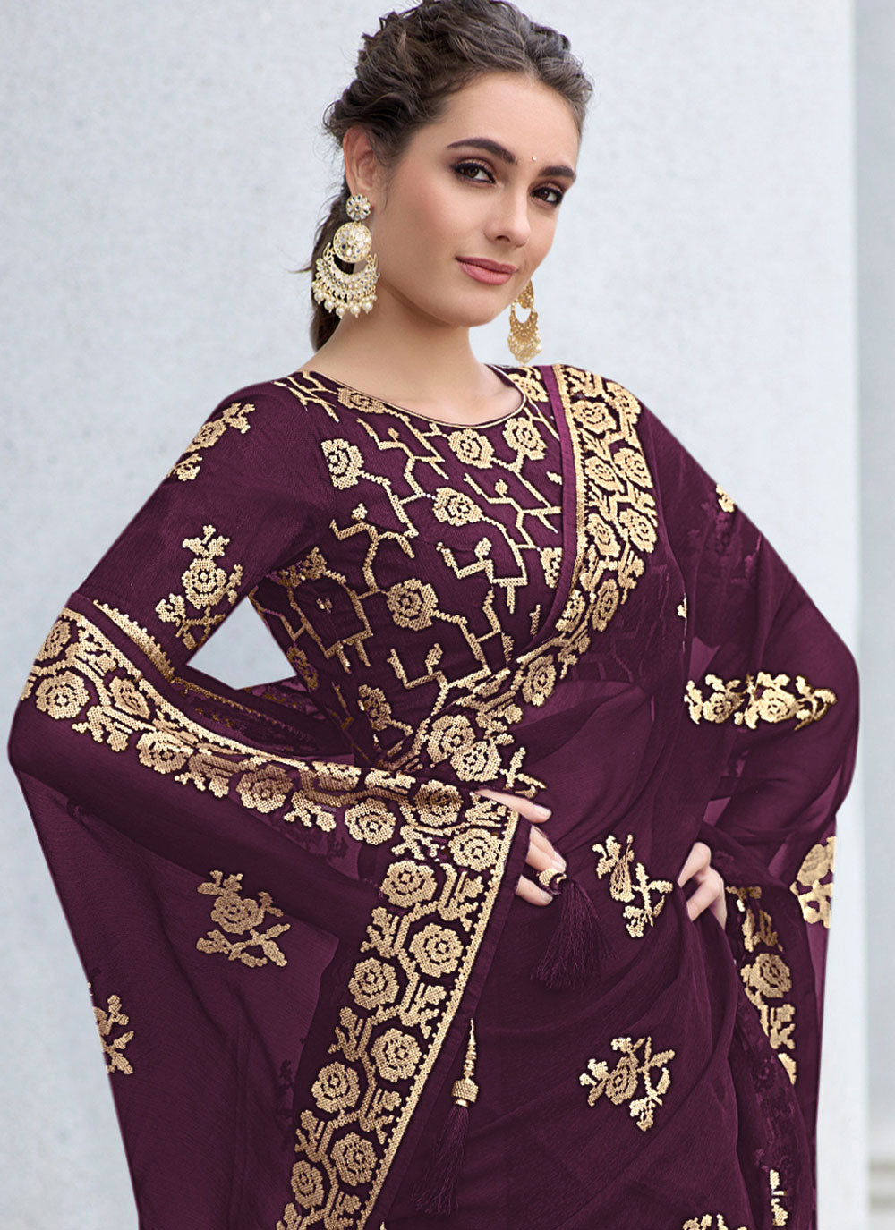 Party Wear Saree For Georgette