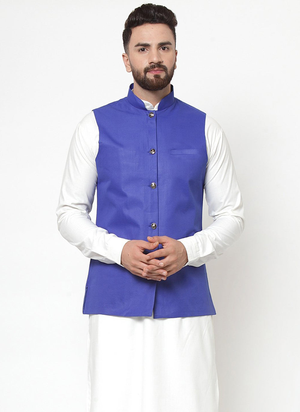 Blue Cotton Festival Nehru Jackets