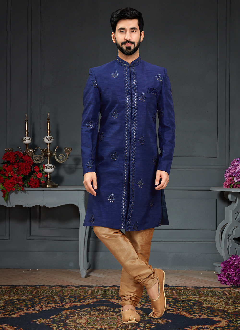 Imported Indo Western In Blue For Festival