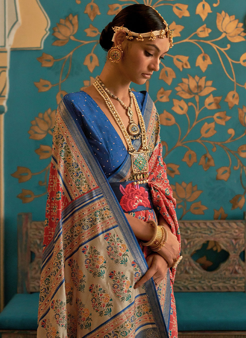 Designer Patola Silk Weaving Saree In Red Color