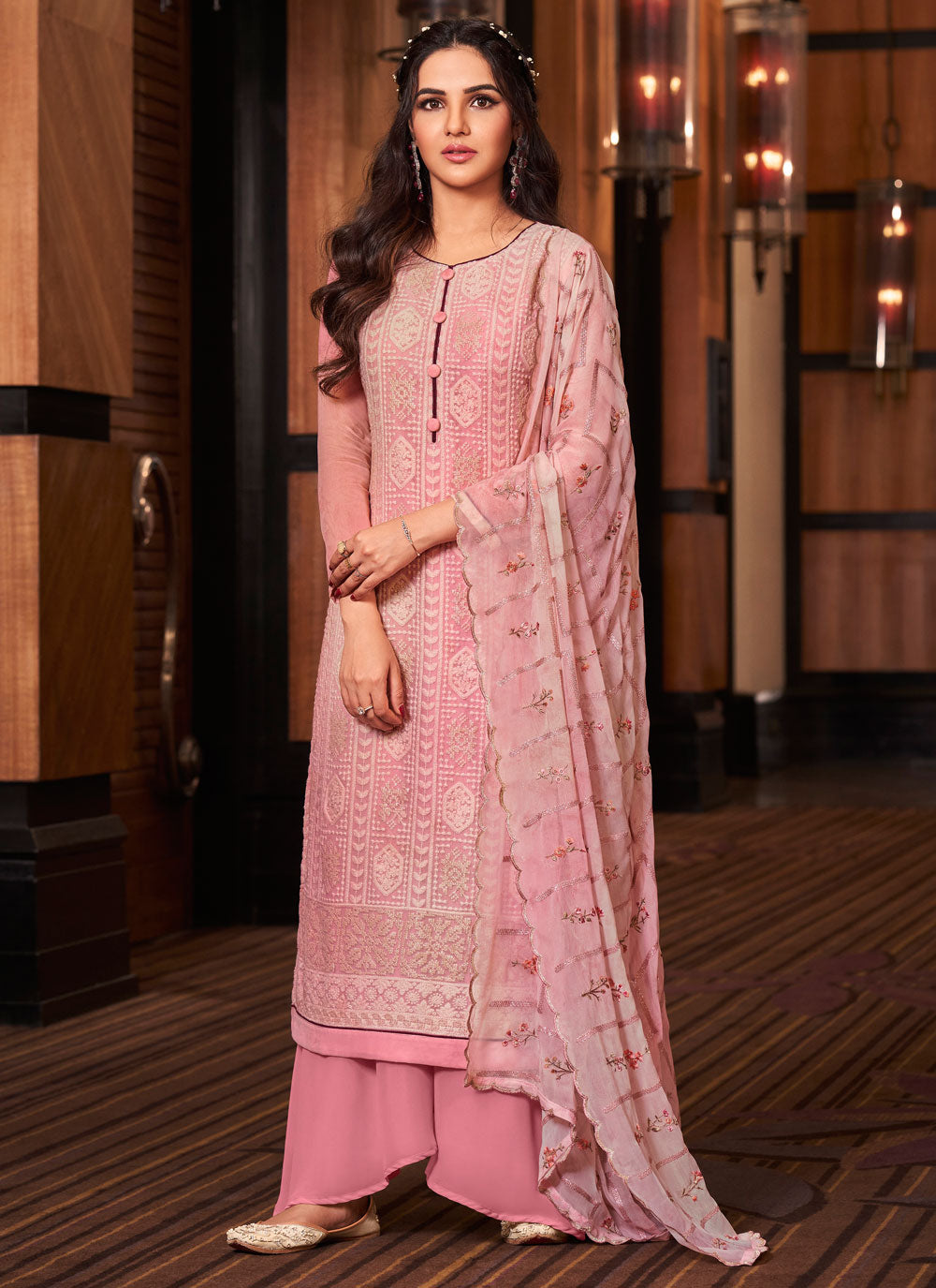 Faux Georgette Sequins Designer Pakistani Salwar Suit