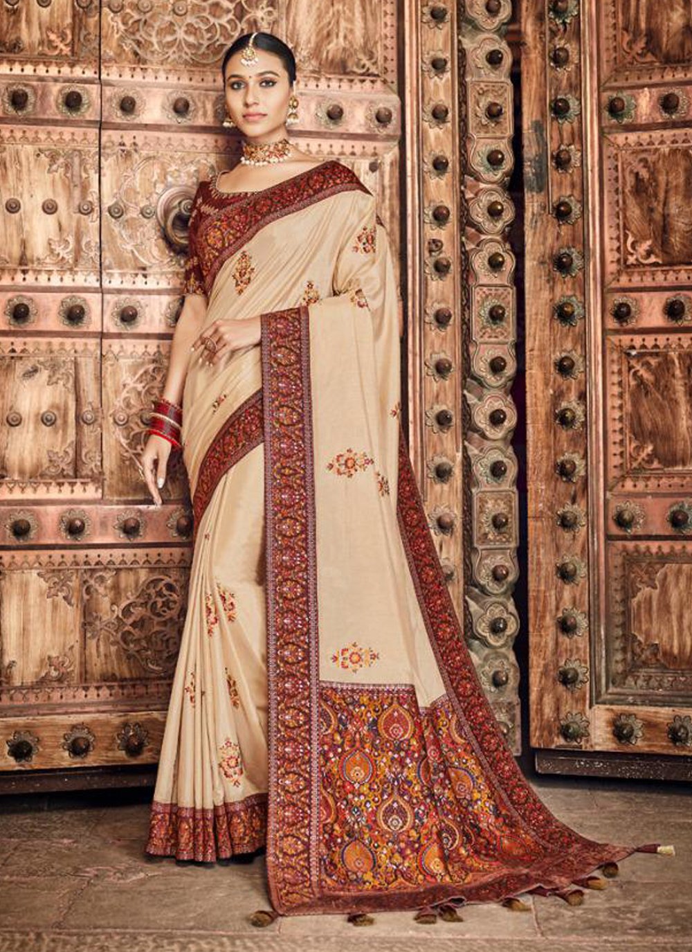 Embroidered Silk Traditional Designer Saree