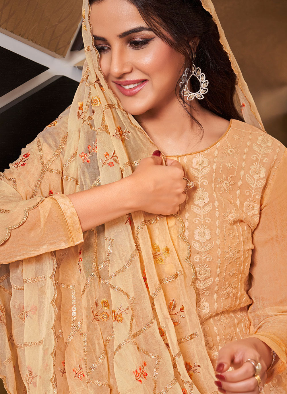 Yellow Embroidered Designer Pakistani Salwar Suit