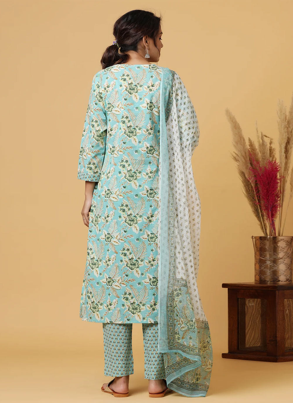 Printed Cotton Pant Style Suit
