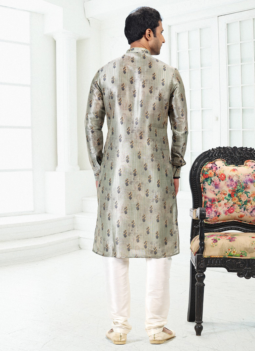 Digital Print Banarasi Silk Kurta Pyjama