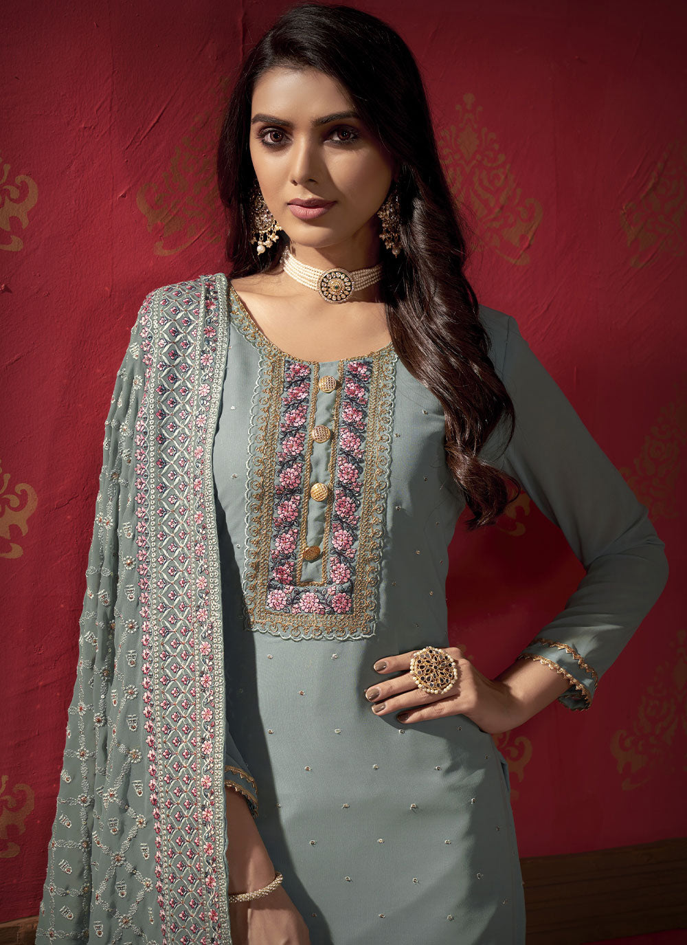 Faux Georgette Reception Designer Pakistani Salwar Suit