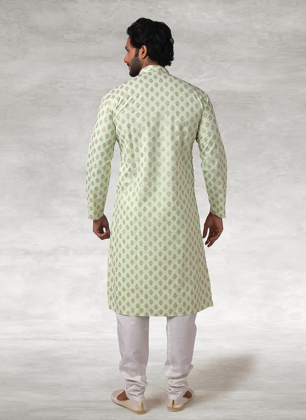 Green Printed Kurta Pajama For Mehndi