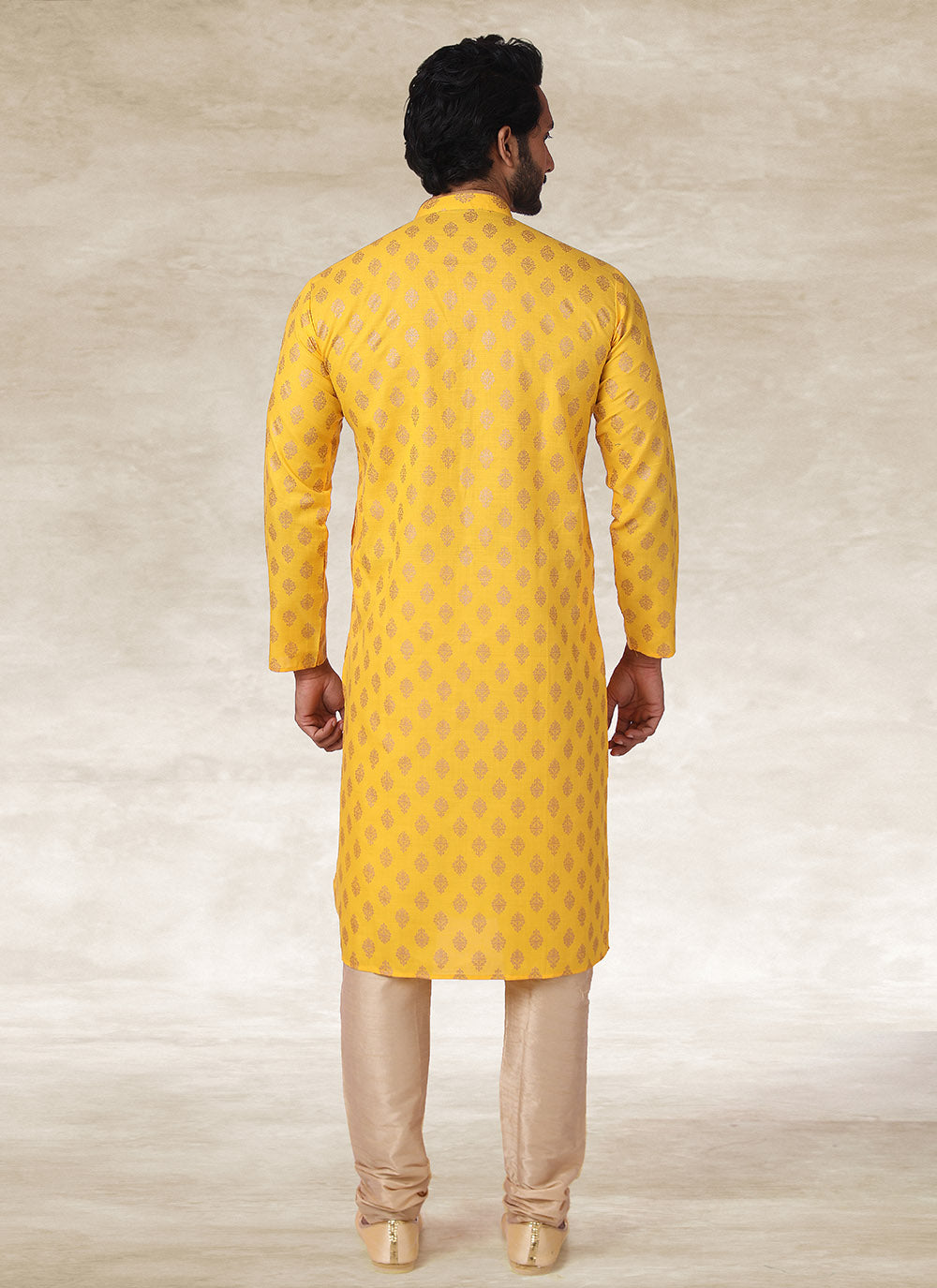 Printed Yellow Kurta Pajama For Festival