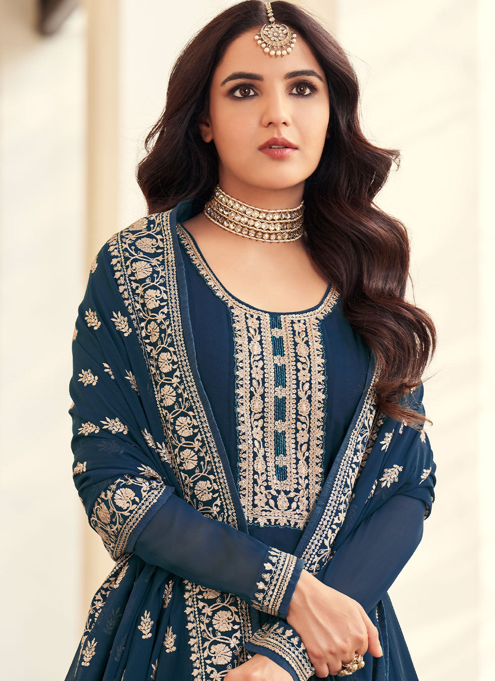 Blue Embroidered Bollywood Salwar Kameez