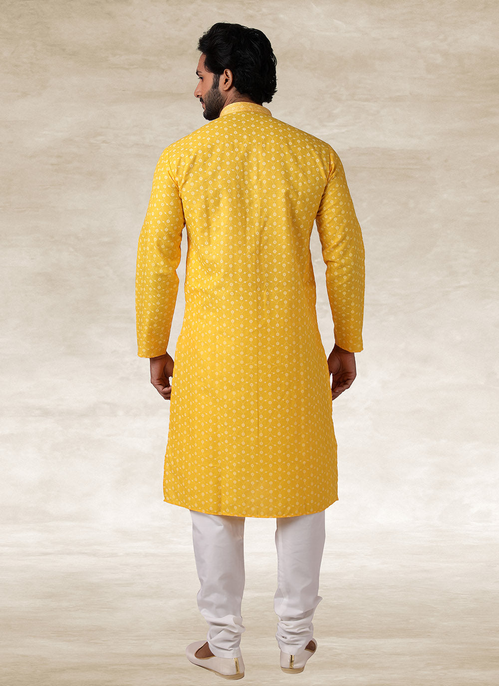 Yellow Handloom Cotton Kurta Pajama