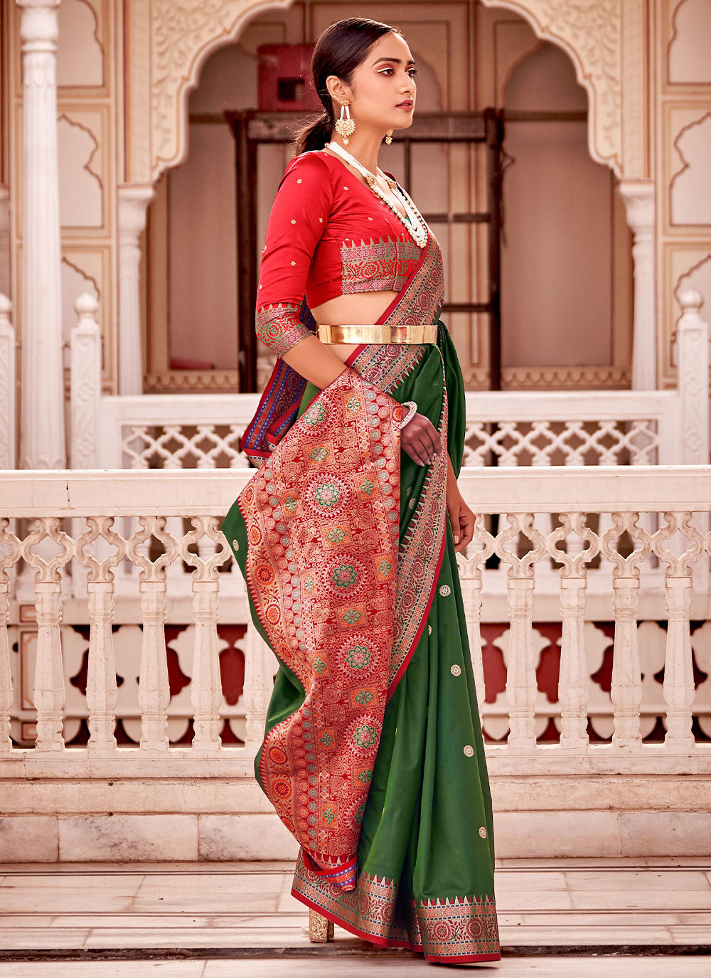 Banarasi Silk Classic Saree In Green