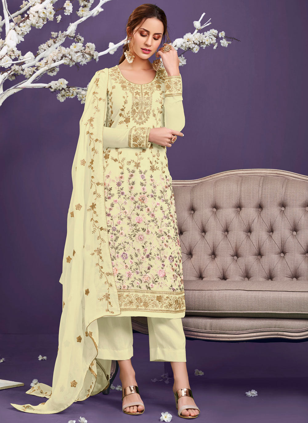 Faux Georgette Party Wear Designer Pakistani Salwar Suit