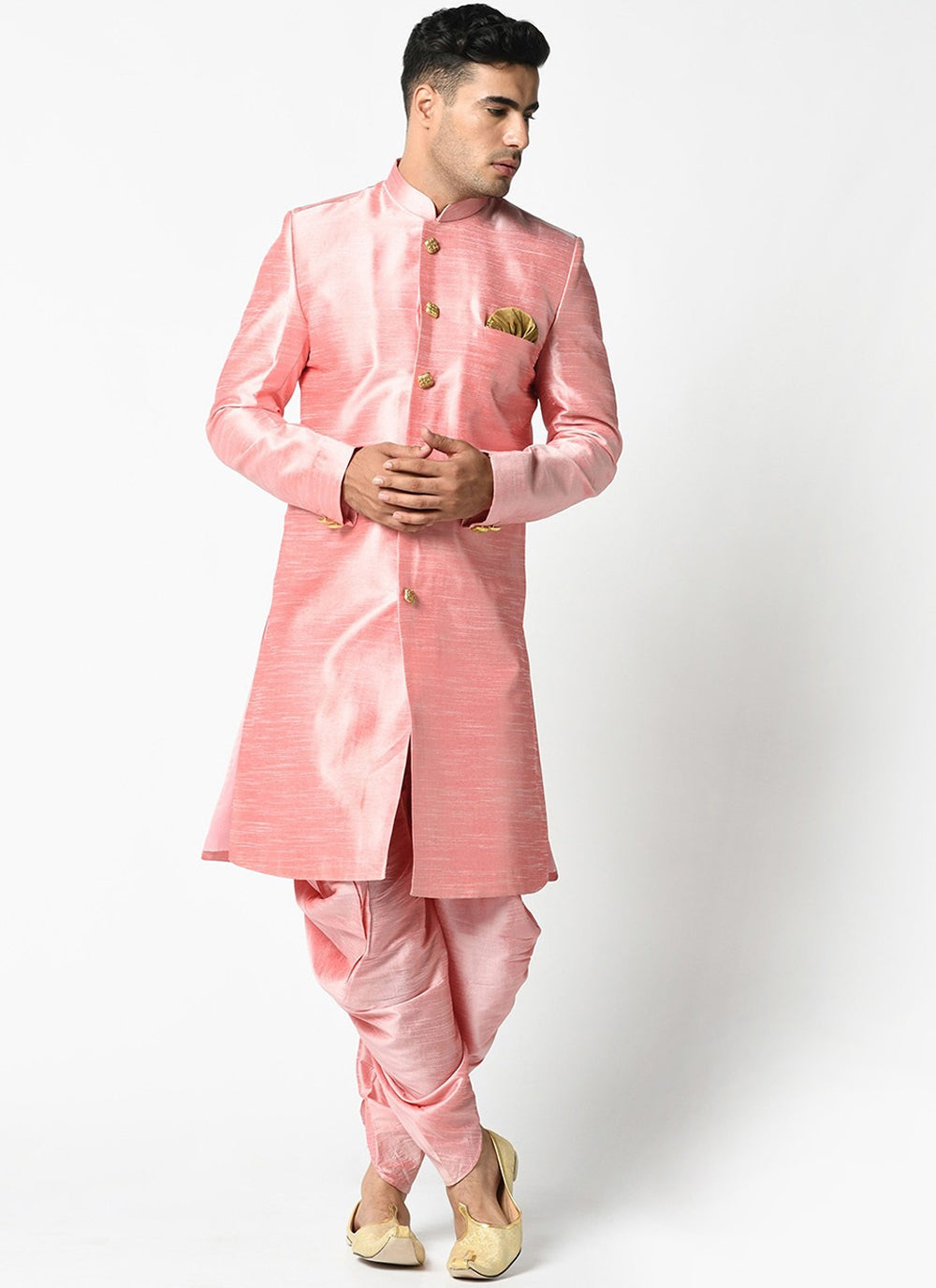 Pink Dupion Silk Indo Western