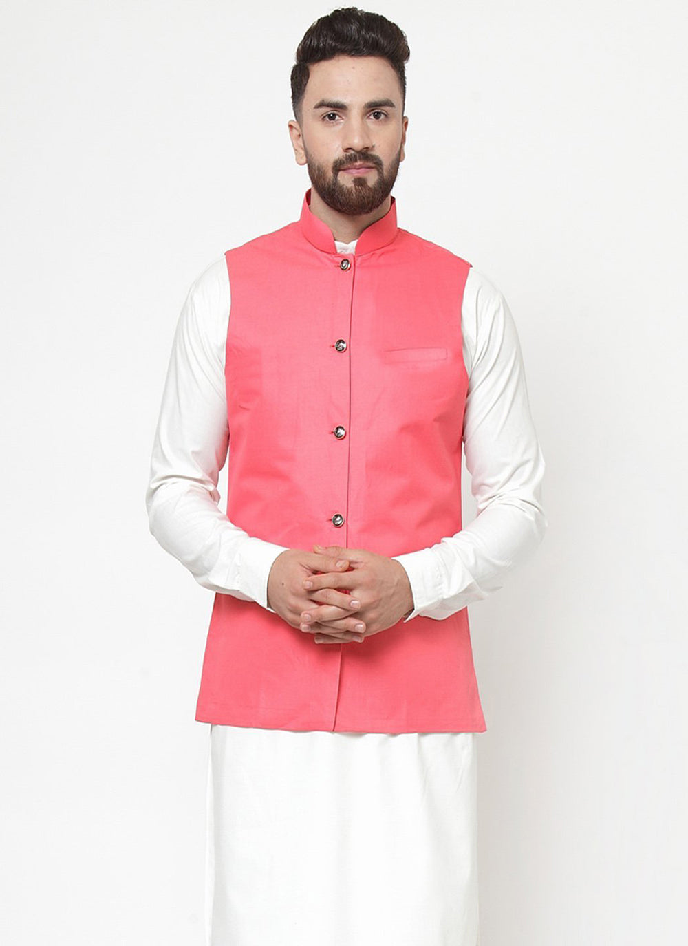Pink Plain Nehru Jackets