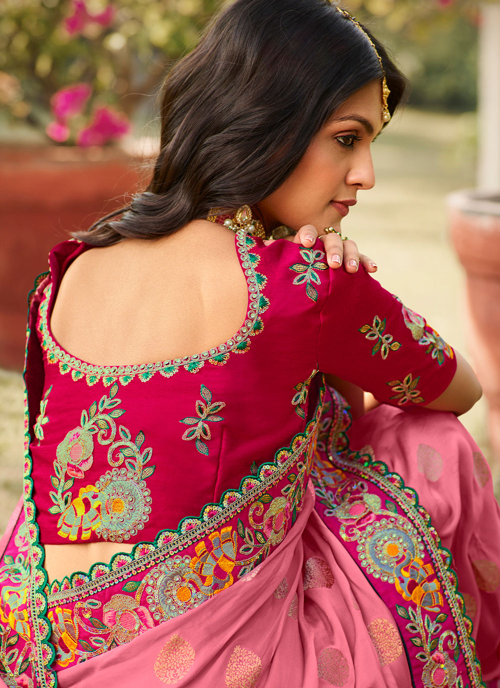 Classic Saree In Pink 
