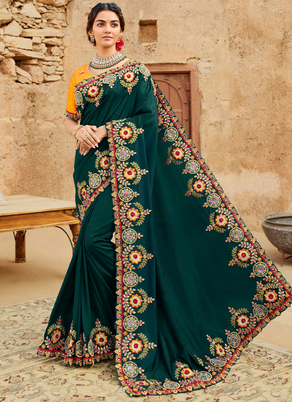 Embroidered Silk Classic Sareee