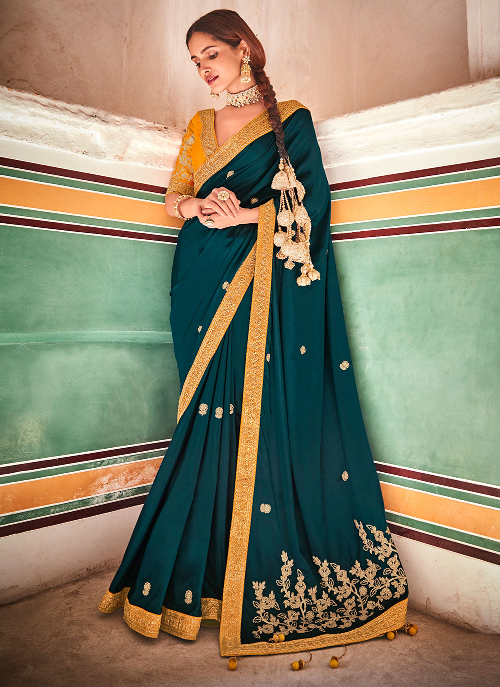 Rama Festival Crepe Silk Classic Designer Saree