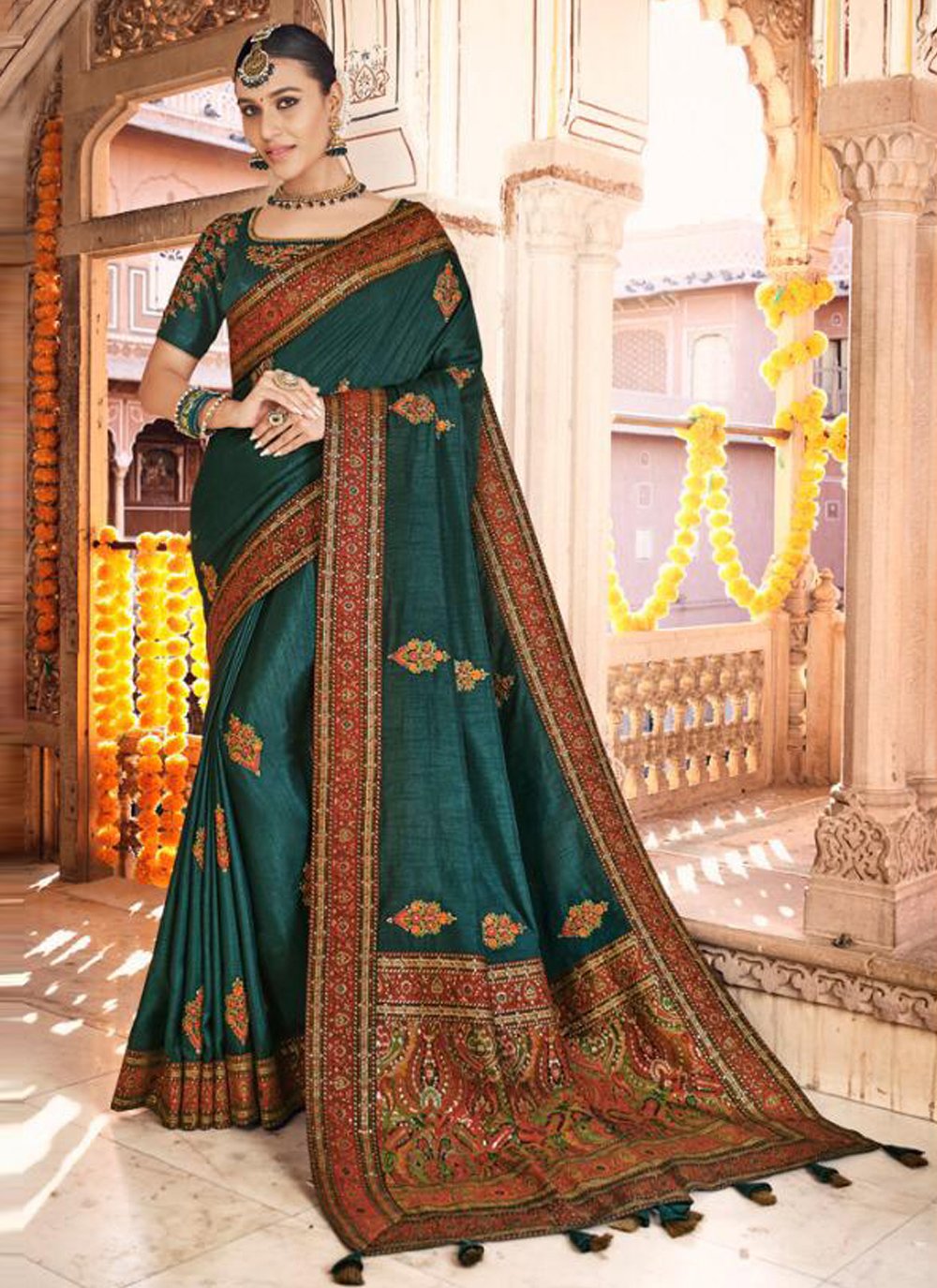 Silk Sangeet Designer Traditional Saree