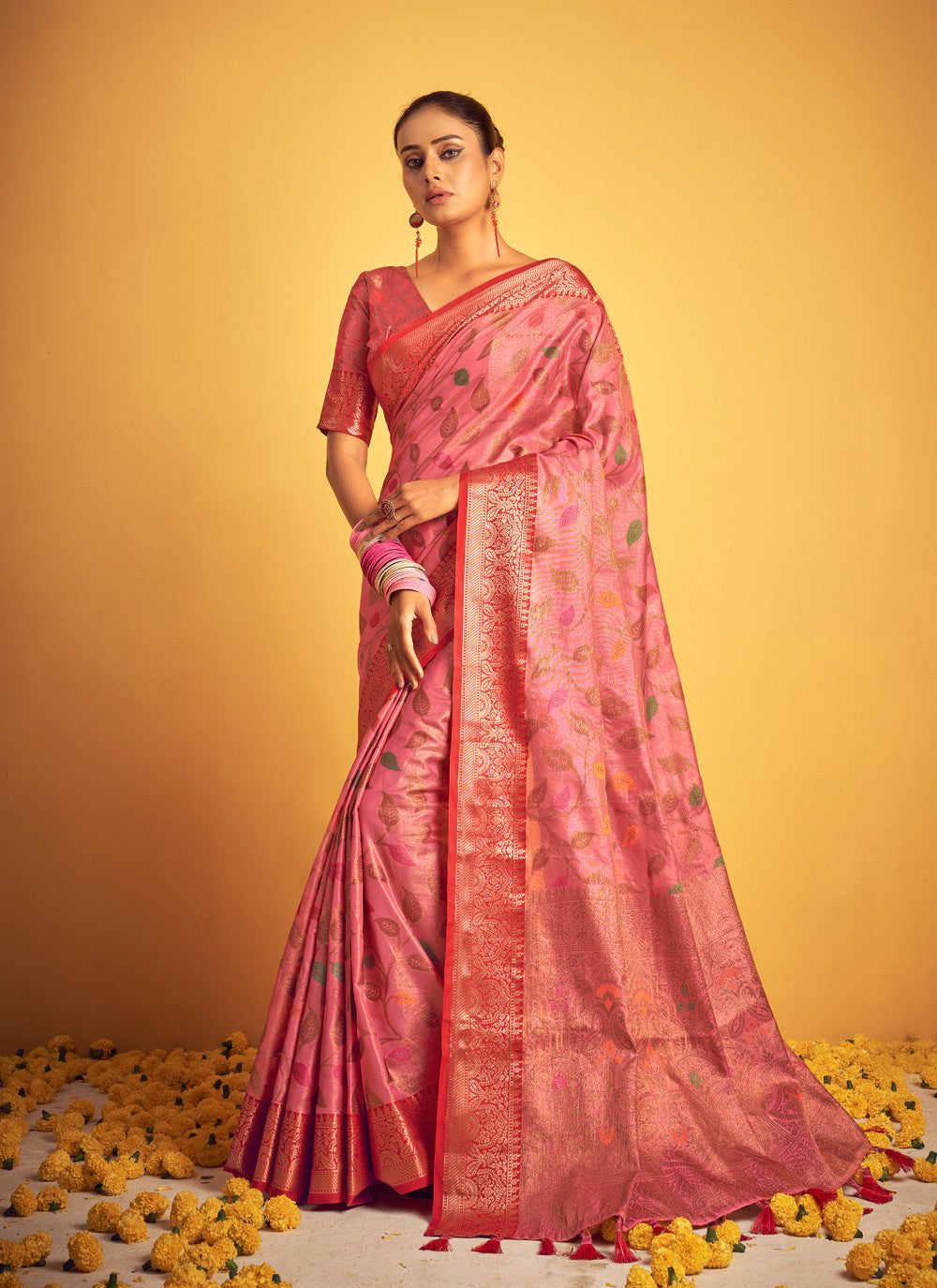  Designer Traditional Saree in Pink