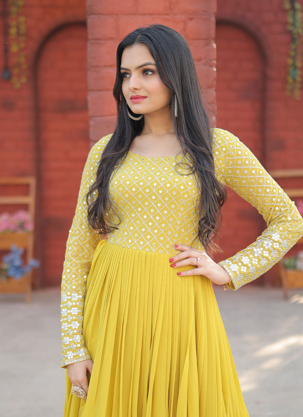 Yellow Floor Length Gown For Sangeet