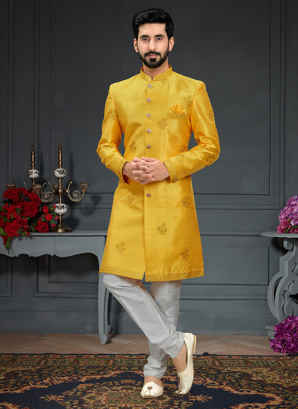 Imported Indo Western In Yellow Color